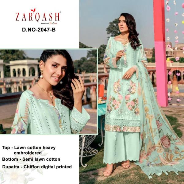 Zarqash Rouche 2 Designer Cotton Embroidery Pakistani Salwar 